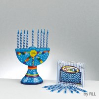 Ceramic Mini Candle Menorah with Mini Candles