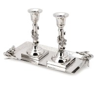 Candlesticks w Jeweled Flower