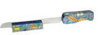 Yair Emanuel Wooden Challah Knife and Stand Oriental Design