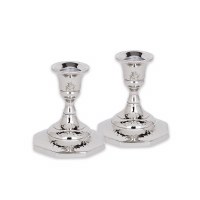 Nickel Plated Octagon Base Candlesticks