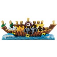 Candle Menorah Noah's Ark Hand Painted by Jessica Sporn