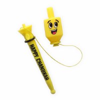 Dreidel Pop Off Pen Yellow
