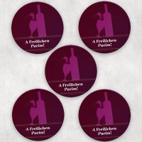 Mishloach Manos Coasters A Freilichen Purim Design 5 Piece Set