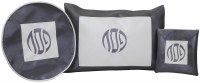 Pesach Covers Set Vinyl 3 Piece White and Dark Gray Border Design