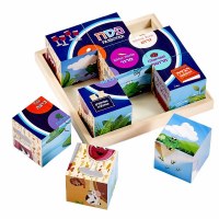 Wood Blocks Puzzle Passover Design 6 Scenes 9 Pieces