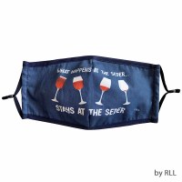 Passover Cotton Face Mask What Happens at the Seder Design Blue