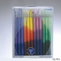 Premium Chanukah Candles Tri-Color