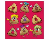 Purim Napkins Hamentash Design Red 20 Count