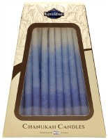 Safed Handcrafted Hanukkah Candles Blue and White 6"