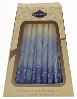 Safed Handcrafted Chanukkah Candles Blue and White 6" 45 Pack