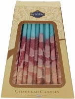 Safed Handcrafted Hanukkah Candles, 6-Inch, Red/Blue, 45-Pack