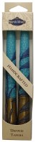 Safed Taper Candles 2 Pack 10" - Gold Torquoise
