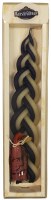 Safed Havdalah Candle Blue and White Braid with Spice Bag 9.5"