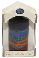 Safed Pillar Candle Rainbow Blue Large 3" x 6"