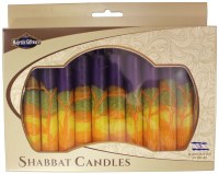 Safed Shabbat Candle Harmony Purple 12 Pack