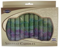 Safed Shabbat Candle Sunrise Green 12 Pack