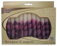 Safed Shabbat Candle Tree Purple 12 Pack