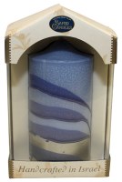 Safed Pillar Candle Blue and Silver Assorted Design Small 2" x 4"