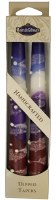 Safed Taper Candles 2 Pack 10" - Snow Purple Drops