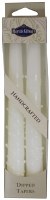 Safed Taper Candles 7.5" 2 Pack Snow Drops Series White