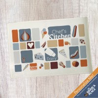 Milchig Cutting Board Tempered Glass Geometric Earth Tone Dairy Design 15" x 11"