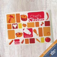 Fleishig Cutting Board Tempered Glass Geometric Meat Design 11" x 8"