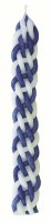 Shalhevet Havdalah Candle Shiny Blue & White 11"