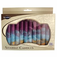 Safed Shabbat Candle Harmony Violet 12 Pack