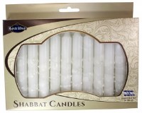 Safed Shabbat Candle White Drops 12 Pack
