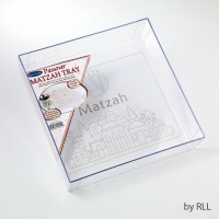 Square Acrylic Matzah Tray Elevated Sides