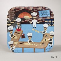 "Matzah Bakery"TM 7" Square Paper Plates - 8/Package