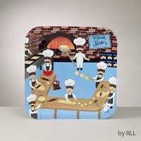 "Matzah Bakery"TM 9" Square Paper Plates - 8/Package