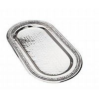 Stainless Steel Oval Tray with Stones