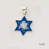 Sterling Silver Blue Crystal S