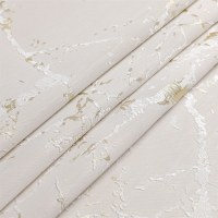 Jacquard Tablecloth Marbled White and Gold Pattern 70" x 120"