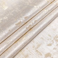 Jacquard Tablecloth White and Gold Woven Design 70" x 120"
