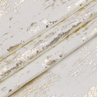 Velvet Tablecloth White and Gold Mosaic Print 70" x 120"