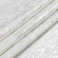 Velvet Tablecloth White and Silver Mosaic Print 70" x 180"