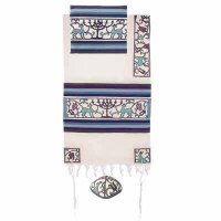 Yair Emanuel Embroidered Cotton Tallit - Papercut TFE-4 21" X 77"