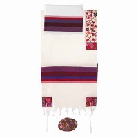 Yair Emanuel Embroidered Cotton Tallit -The Matriarches in Color THE-5 42" X 77"
