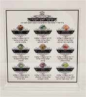 Lucite Rosh Hashana Simanim Tabletop Decoration Square Shape