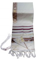 Tallit Wool #18 Maroon Gold
