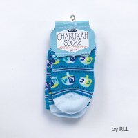Chanukah Crew Socks Dreidel Design Child Size 1-5