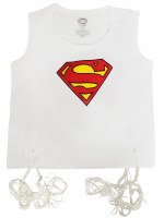 Undershirt Tzitzis Cotton with Silk Screened Superman Design Size 2