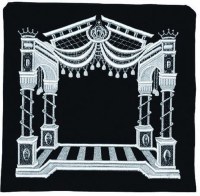 Tallis Bag #220 Large Black Velvet with Silver Embroidery