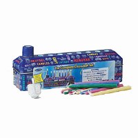 The Complete Chanukah Kit - Tin Candle Menorah, Candles and Draydels Included