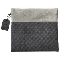 Tefillin Bag Faux Leather 2 Tone Grey Quilted Design