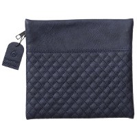 Tefillin Bag Faux Leather Blue Quilted Design
