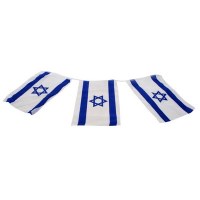 Israeli Flag Chain of 8 Medium Size Flags
