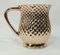Acrylic Wash Cup with Metal Coating Honeycomb Design Copper Color